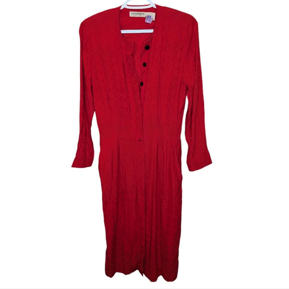 Liz Claiborne Red Midi Dress - Picture 1 of 8